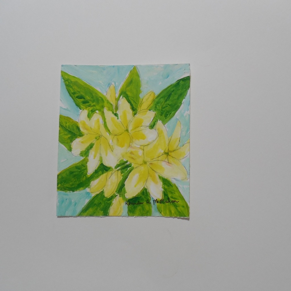 Original Plumeria Watercolor Painting